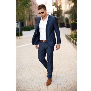 Blue Blazer Brown Shoes