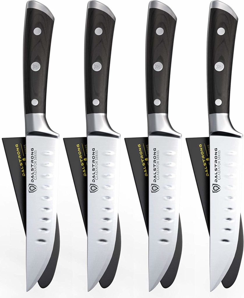 DALSTRONG - Shogun Series - Damascus 5 Steak Knives Set  The Dalstrong  Shogun Series 5” steak knives are the ultimate in dinner time cutlery.  Ruthlessly sharp with a handsome design, the
