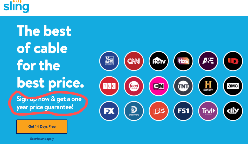 Sling TV Price Guarantee
